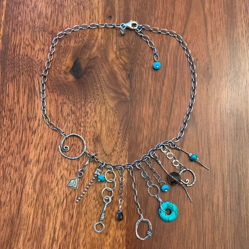 Vintage Retired Silpada Sterling Silver and Turquoise Dangle Necklace